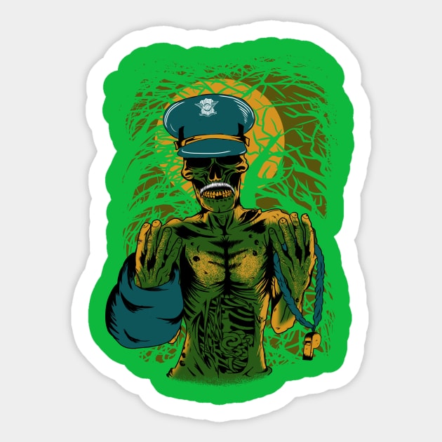 Zombie Police Sticker by Candy Store